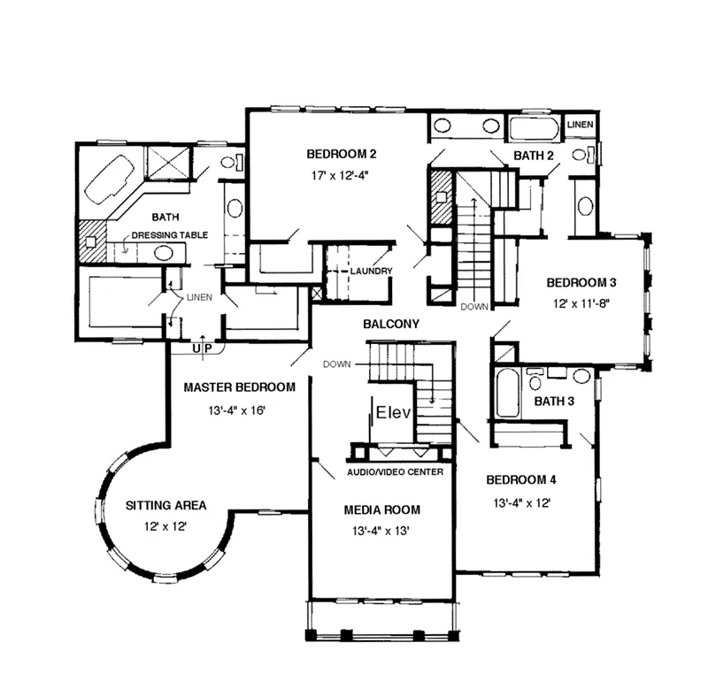 Country House Plan Second Floor - Perkins Place Luxury Home 137D-0009 - Shop House Plans and More