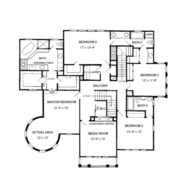 Country House Plan Second Floor - Perkins Place Luxury Home 137D-0009 - Shop House Plans and More