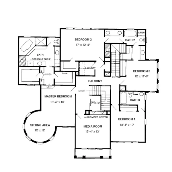 Neoclassical House Plan Second Floor - Savion Place Luxury Home 137D-0010 - Shop House Plans and More