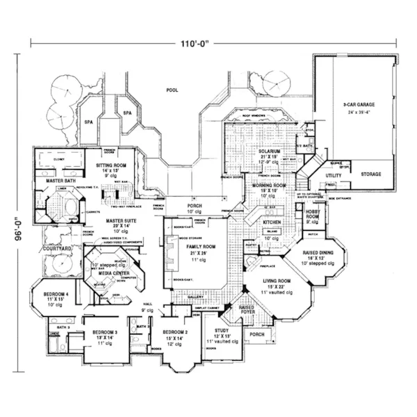 Ranch House Plan First Floor - Sherwick Place Luxury Ranch Home 137D-0015 - Shop House Plans and More