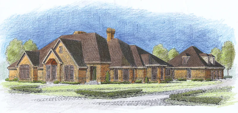 Ranch House Plan Front of Home - Sherwick Place Luxury Ranch Home 137D-0015 - Shop House Plans and More