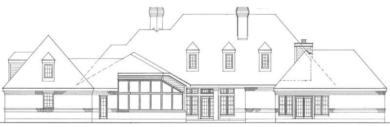 Ranch House Plan Rear Elevation - Sherwick Place Luxury Ranch Home 137D-0015 - Shop House Plans and More