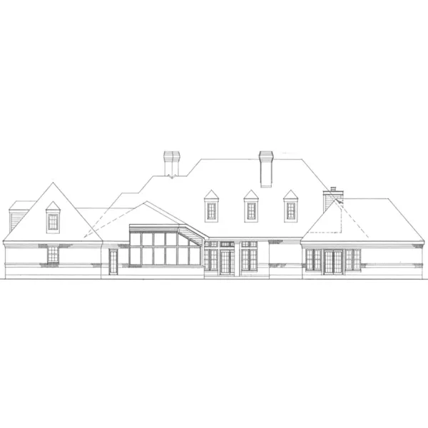 Ranch House Plan Rear Elevation - Sherwick Place Luxury Ranch Home 137D-0015 - Shop House Plans and More