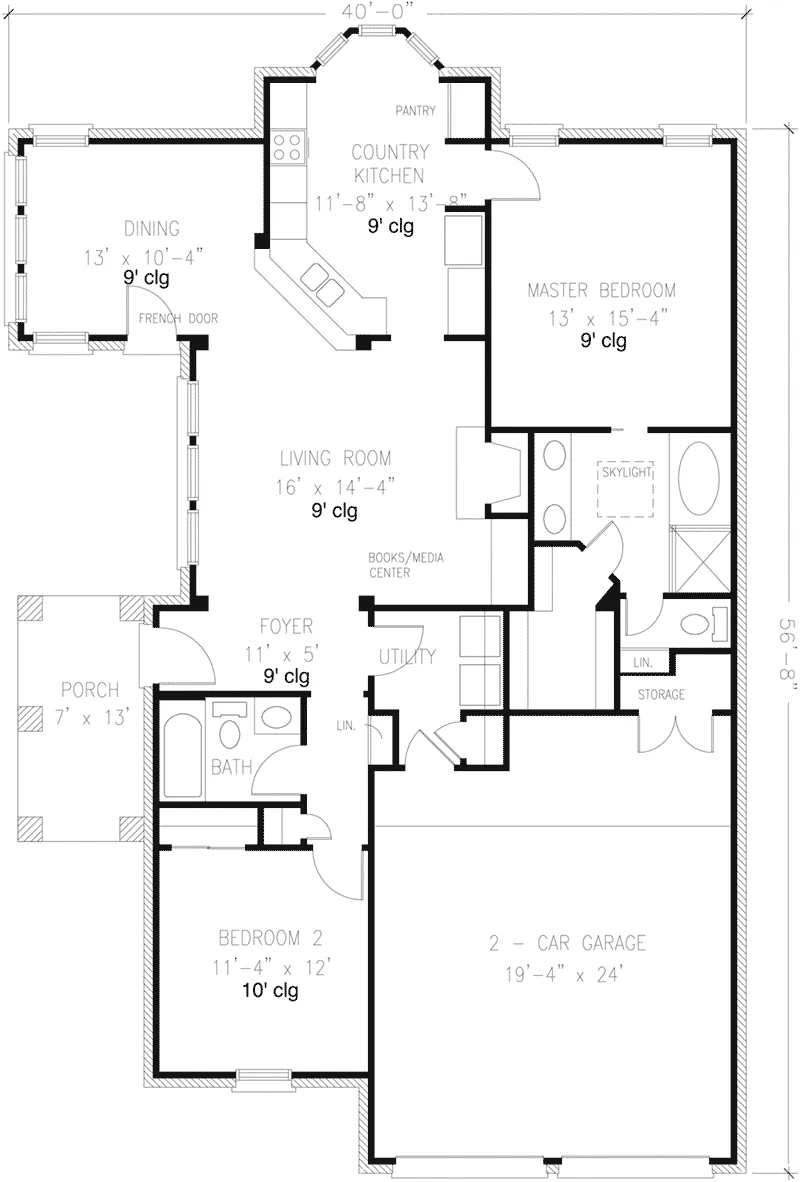 Ranch House Plan First Floor - Sidwell Grove Ranch Home 137D-0025 - Shop House Plans and More