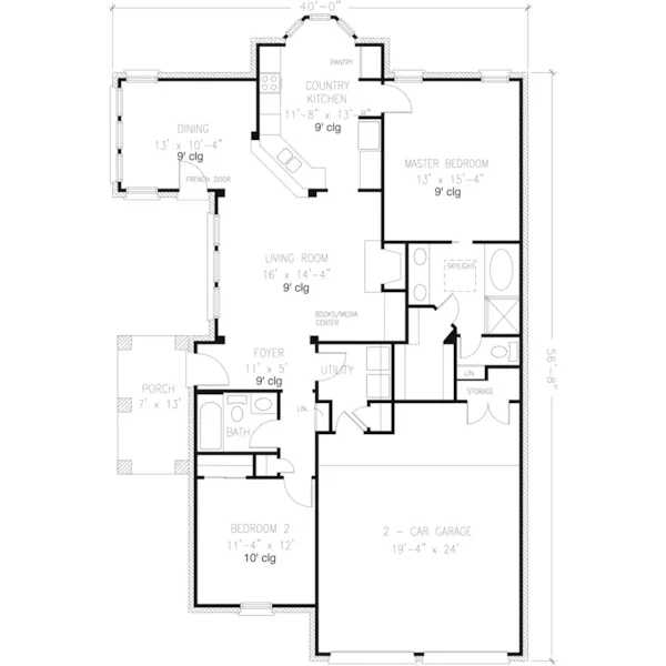 Ranch House Plan First Floor - Sidwell Grove Ranch Home 137D-0025 - Shop House Plans and More