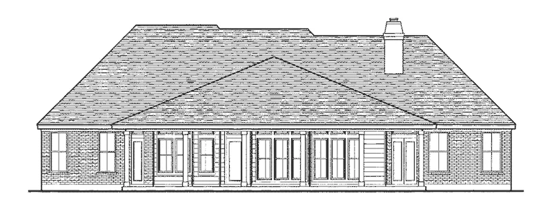 Ranch House Plan Rear Elevation - Taregan Lane Craftsman Home 137D-0026 - Shop House Plans and More