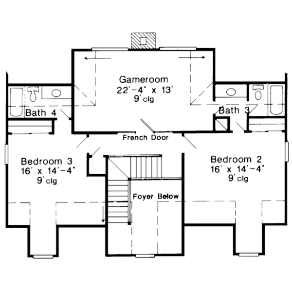 Craftsman House Plan Second Floor - Unity Country Home 137D-0027 - Shop House Plans and More