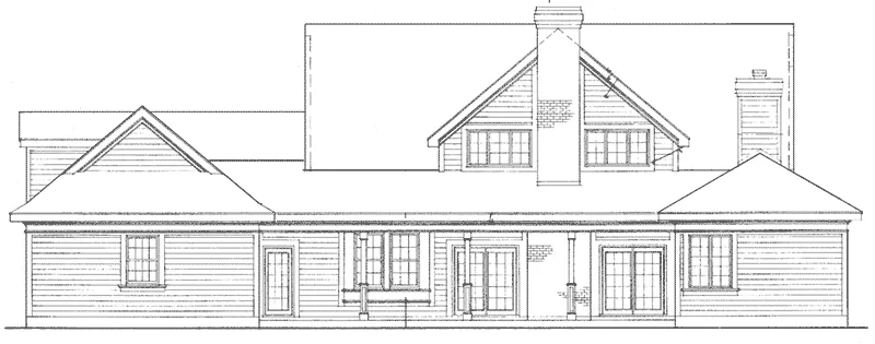 Craftsman House Plan Rear Elevation - Unity Country Home 137D-0027 - Shop House Plans and More