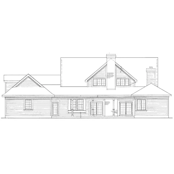 Craftsman House Plan Rear Elevation - Unity Country Home 137D-0027 - Shop House Plans and More