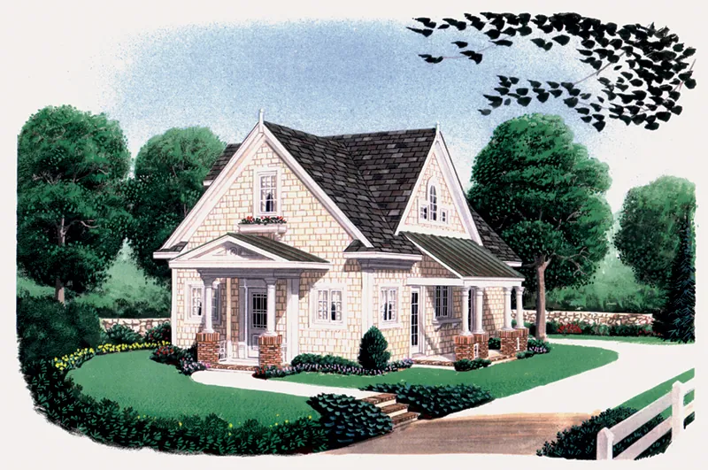 Traditional House Plan Front of Home - Lucille Lane Country Home 137D-0029 - Shop House Plans and More