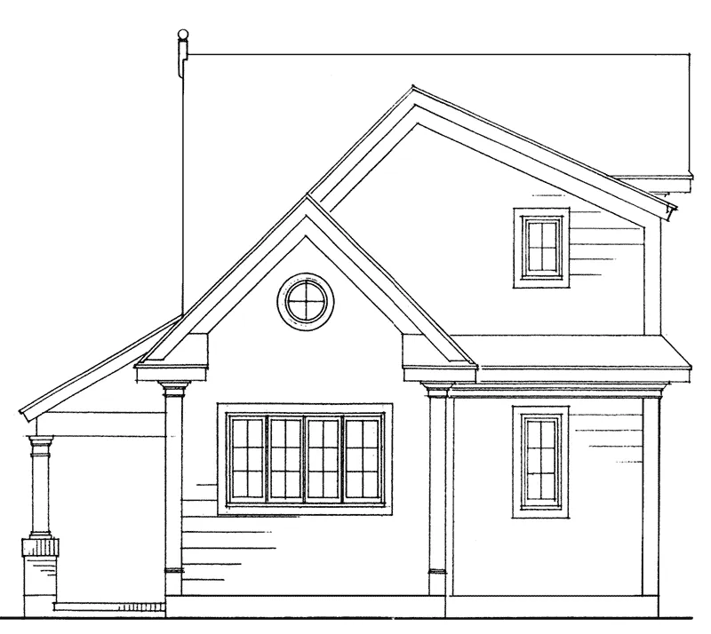 Traditional House Plan Rear Elevation - Lucille Lane Country Home 137D-0029 - Shop House Plans and More
