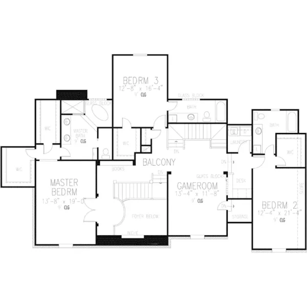 Modern House Plan Second Floor - English Manor Luxury Home 137D-0030 - Search House Plans and More