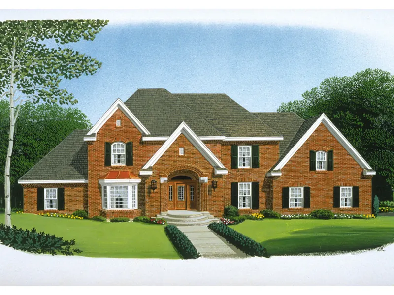 Modern House Plan Front Photo 01 - English Manor Luxury Home 137D-0030 - Search House Plans and More
