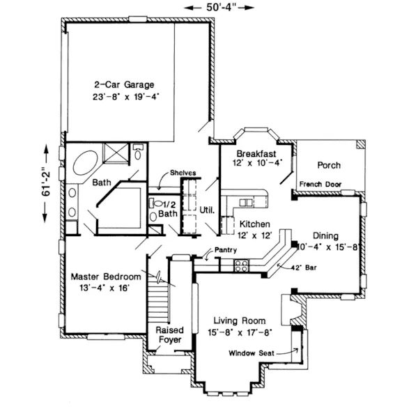 European House Plan First Floor - Etham Traditional Ranch Home 137D-0031 - Search House Plans and More