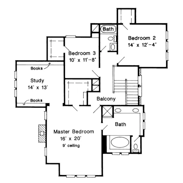 Southern House Plan Second Floor - Finn English Tudor Home 137D-0033 - Search House Plans and More