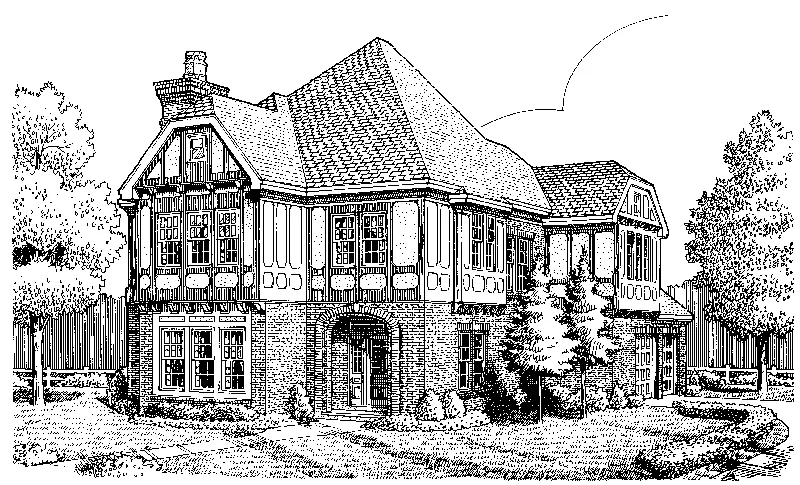 Southern House Plan Front of Home - Finn English Tudor Home 137D-0033 - Search House Plans and More