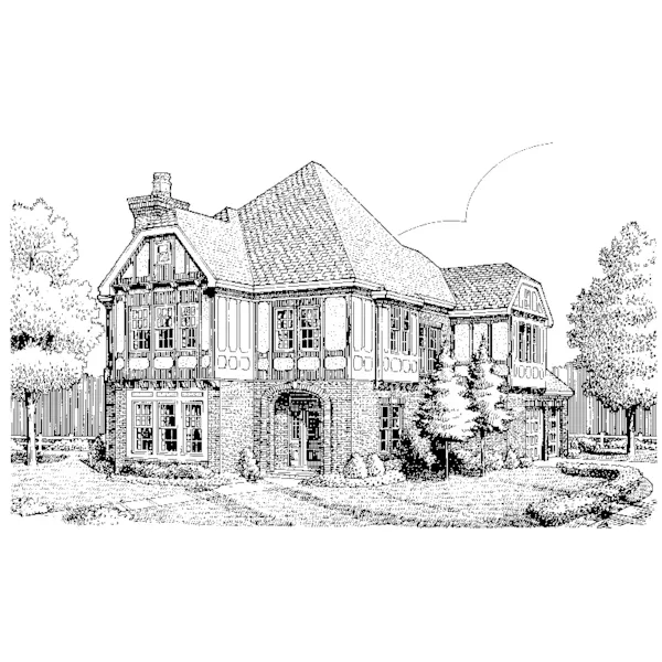 Southern House Plan Front of Home - Finn English Tudor Home 137D-0033 - Search House Plans and More