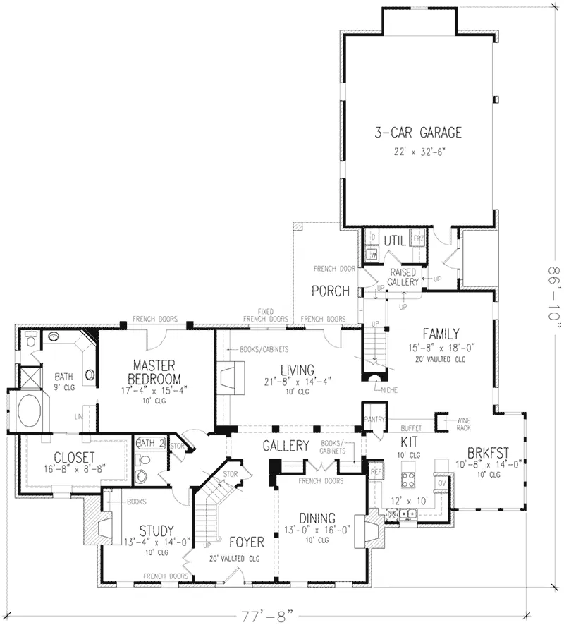 Craftsman House Plan First Floor - Hoskins Traditional Home 137D-0034 - Search House Plans and More