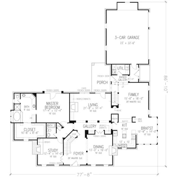 Craftsman House Plan First Floor - Hoskins Traditional Home 137D-0034 - Search House Plans and More