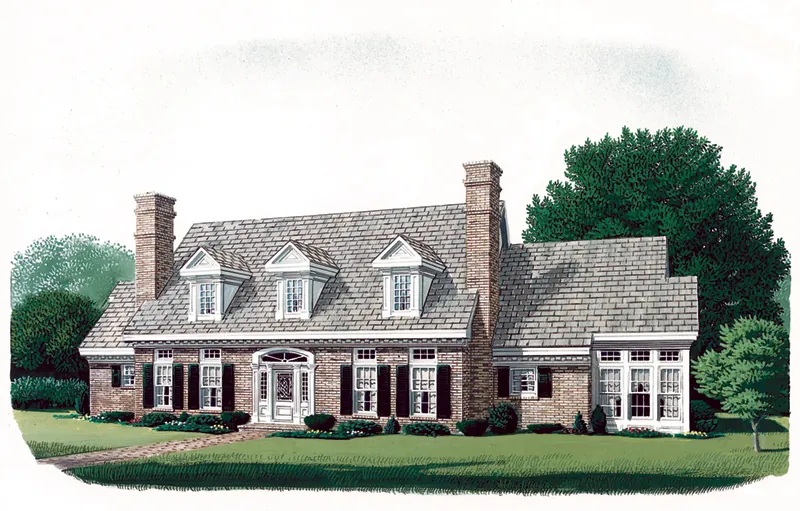 Craftsman House Plan Front of Home - Hoskins Traditional Home 137D-0034 - Search House Plans and More