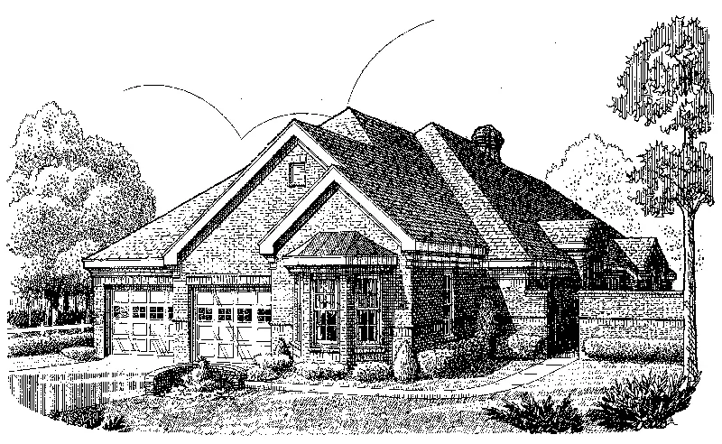 Craftsman House Plan Front of Home - Kodner Hill Ranch Home 137D-0035 - Search House Plans and More