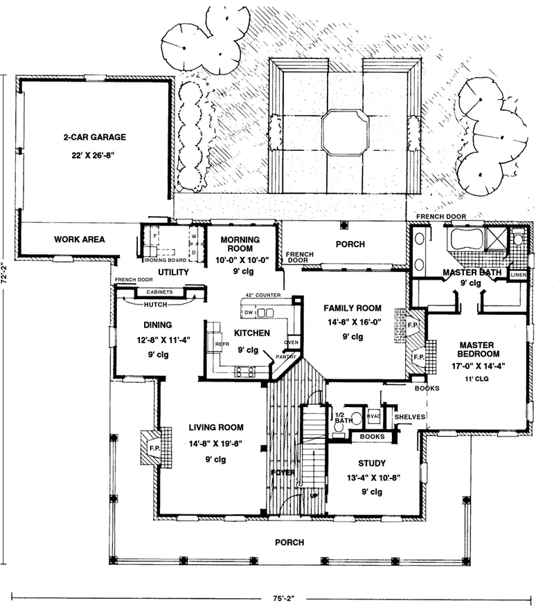 Victorian House Plan First Floor - Macey Farm Southern Home 137D-0036 - Shop House Plans and More