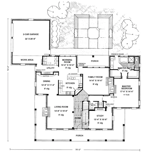 Victorian House Plan First Floor - Macey Farm Southern Home 137D-0036 - Shop House Plans and More