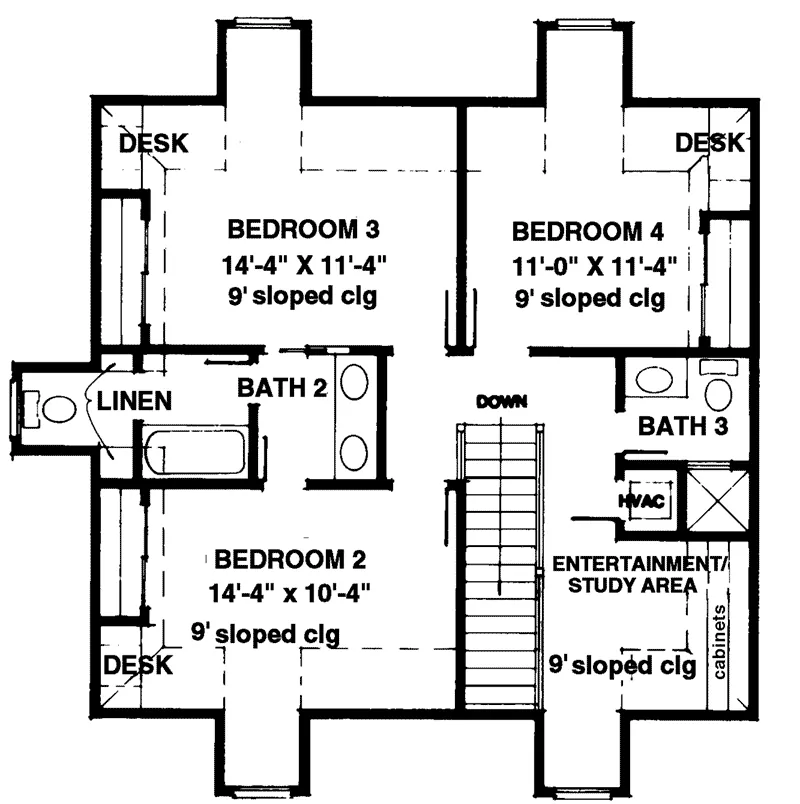 Victorian House Plan Second Floor - Macey Farm Southern Home 137D-0036 - Shop House Plans and More