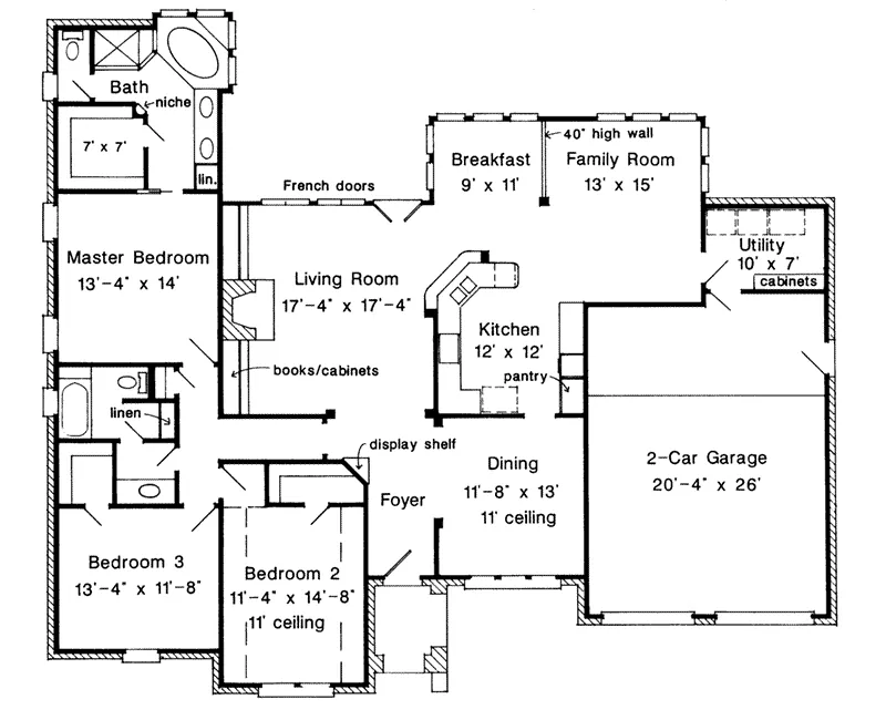 Ranch House Plan First Floor - Mackin Ranch Home 137D-0037 - Shop House Plans and More
