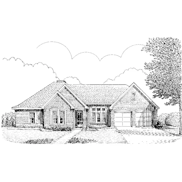 Ranch House Plan Front of Home - Mackin Ranch Home 137D-0037 - Shop House Plans and More