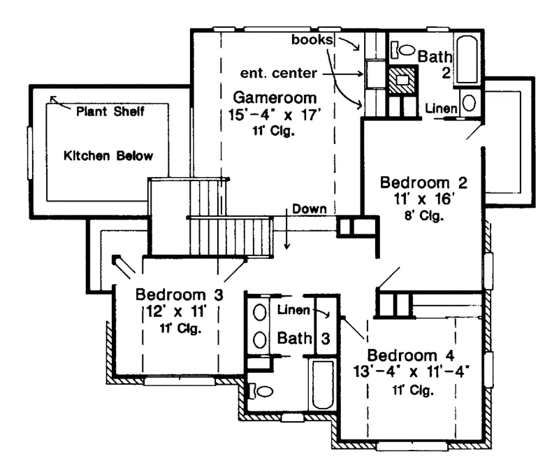 Bungalow House Plan Second Floor - Nelcrest Traditional Home 137D-0038 - Shop House Plans and More