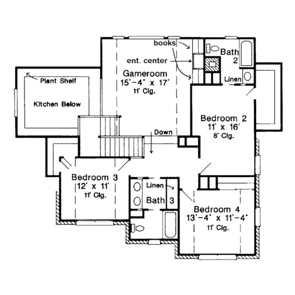 Bungalow House Plan Second Floor - Nelcrest Traditional Home 137D-0038 - Shop House Plans and More