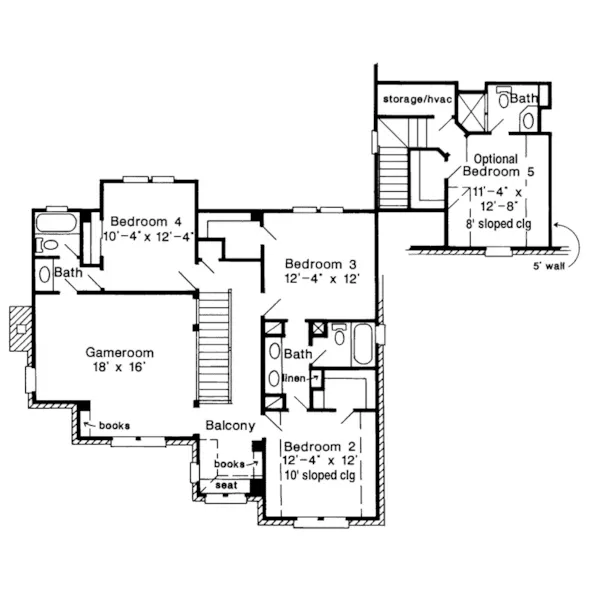 Beach & Coastal House Plan Second Floor - Prudence Traditional Home 137D-0039 - Shop House Plans and More