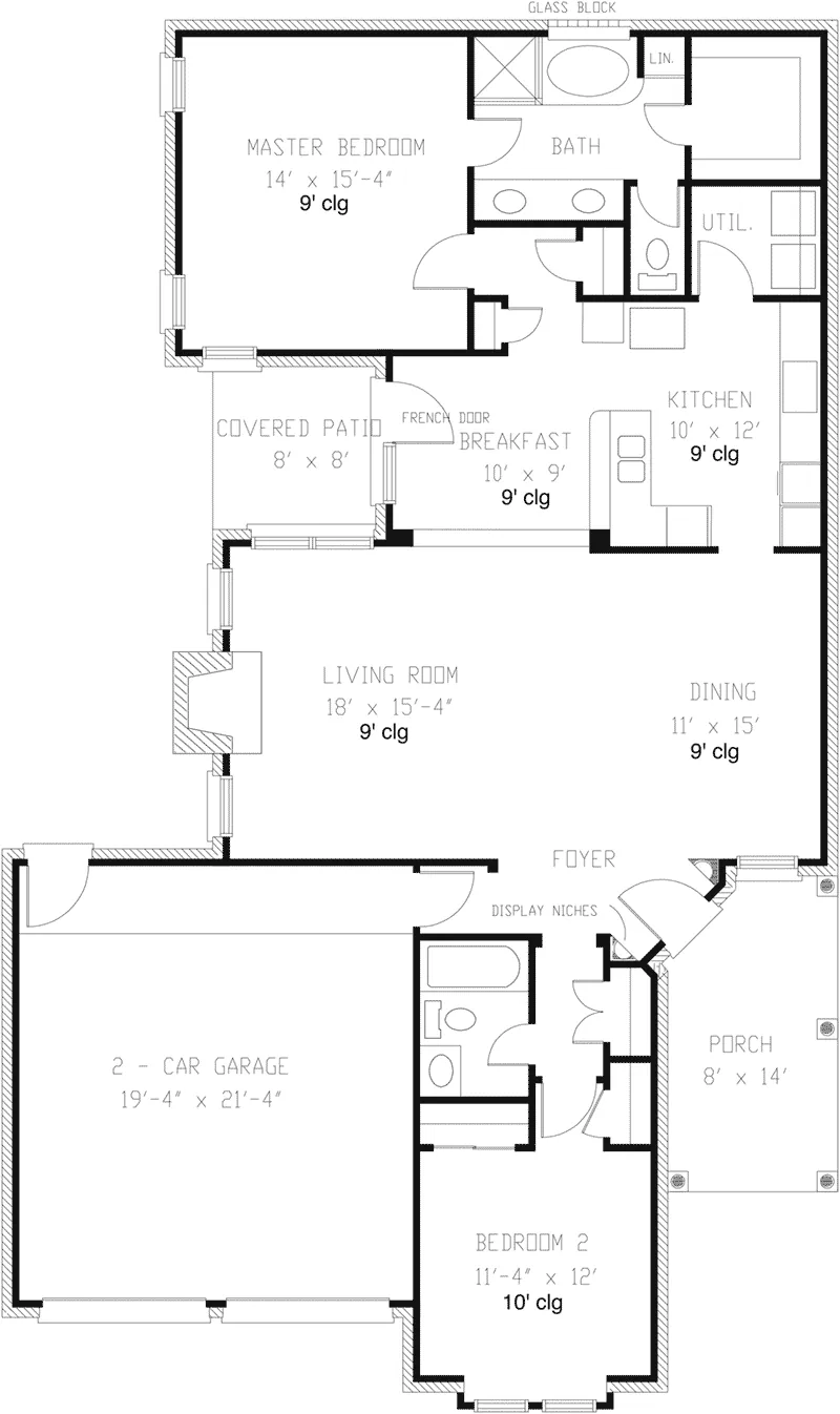 Ranch House Plan First Floor - Racquel Ranch Home 137D-0040 - Shop House Plans and More