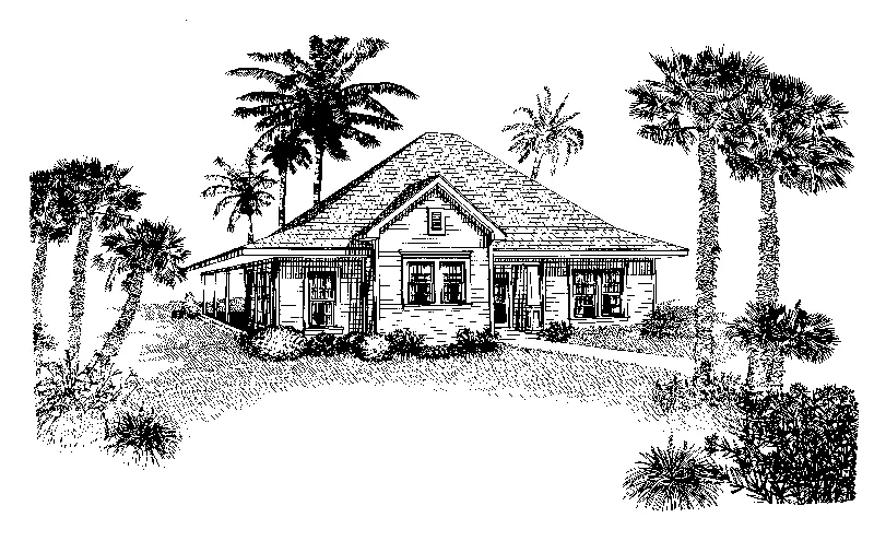 Ranch House Plan Front of Home - Scott Bay Coastal Home 137D-0042 - Shop House Plans and More
