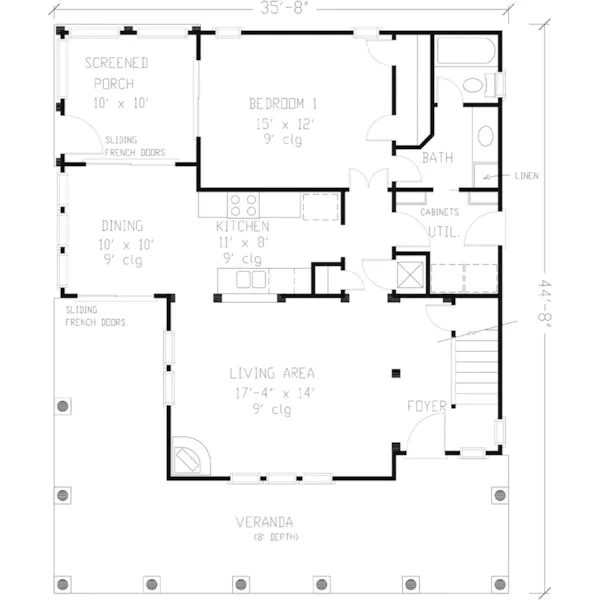 Farmhouse Plan First Floor - Sophie Creek Country Home 137D-0082 - Shop House Plans and More