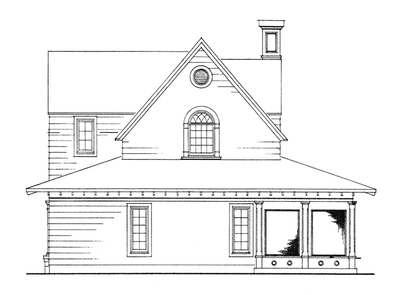 Greek Revival House Plan Rear Elevation - Sophie Creek Country Home 137D-0082 - Shop House Plans and More