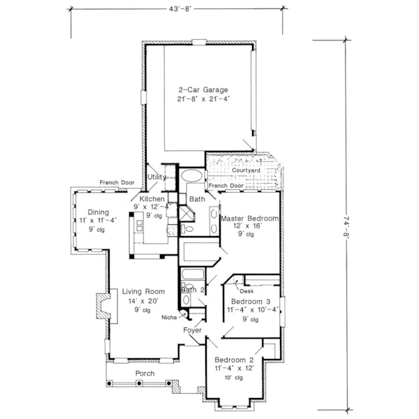 First Floor - Sommers Landing Ranch Home 137D-0087 - Shop House Plans and More