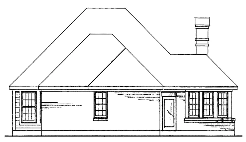 Rear Elevation - Sommers Landing Ranch Home 137D-0087 - Shop House Plans and More