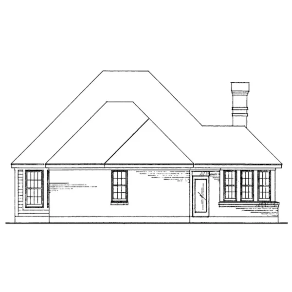 Rear Elevation - Sommers Landing Ranch Home 137D-0087 - Shop House Plans and More