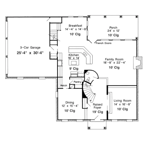 Southern Plantation House Plan First Floor - Spellman Manor Traditional Home 137D-0148 - Shop House Plans and More