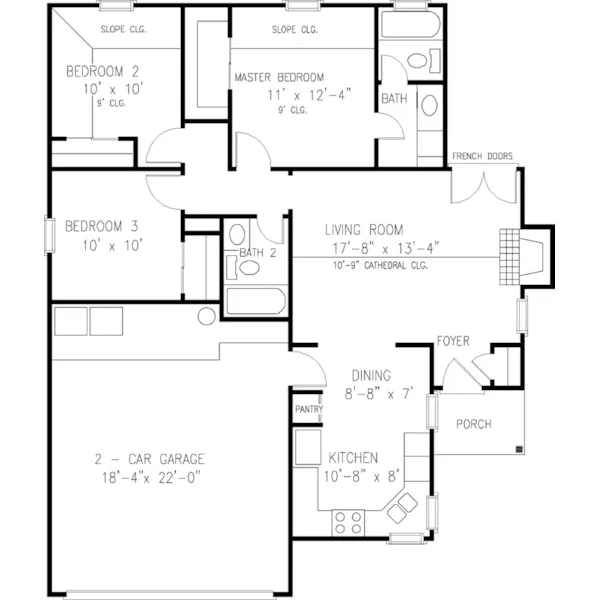 Shingle House Plan First Floor - Lund Lake Ranch Home 137D-0174 - Shop House Plans and More