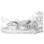 Shingle House Plan Front of Home - Lund Lake Ranch Home 137D-0174 - Shop House Plans and More