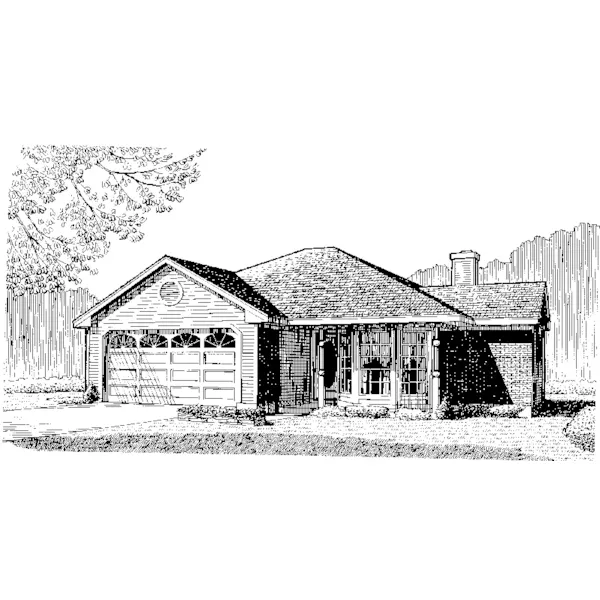 Shingle House Plan Front of Home - Abbeybrook Ranch Home 137D-0177 - Search House Plans and More