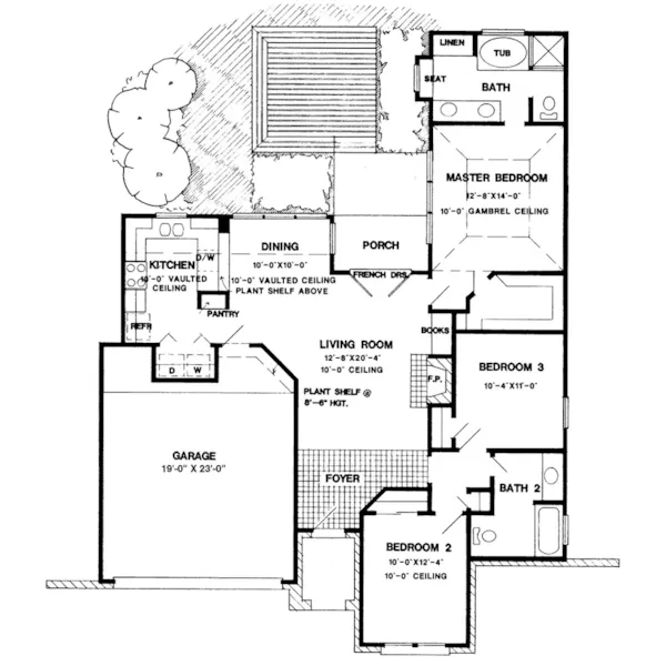 Country House Plan First Floor - Cheshire Gate Ranch Home 137D-0184 - Search House Plans and More