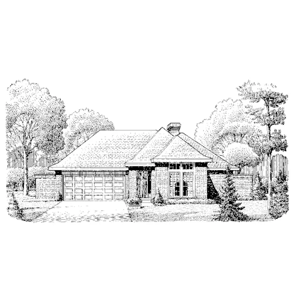 Country House Plan Front of Home - Cheshire Gate Ranch Home 137D-0184 - Search House Plans and More