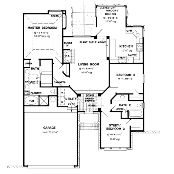 Country House Plan First Floor - Chestertown Ranch Home 137D-0185 - Search House Plans and More