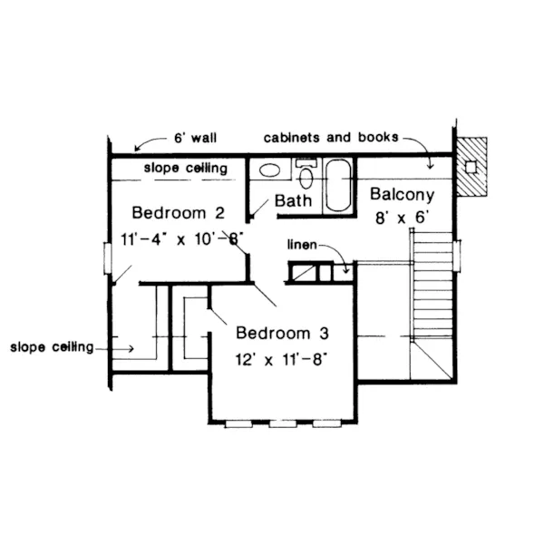 Country House Plan Second Floor - Dexton Shingle Country Home 137D-0186 - Search House Plans and More