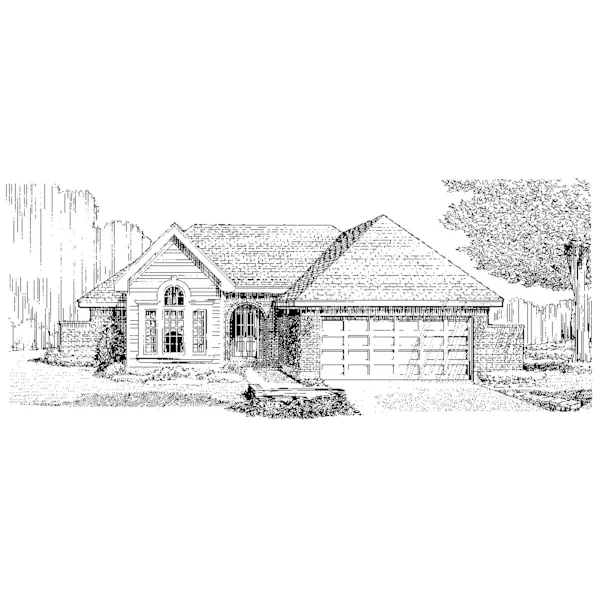 Farmhouse Plan Front of Home - Harkey Traditional Ranch Home 137D-0189 - Search House Plans and More