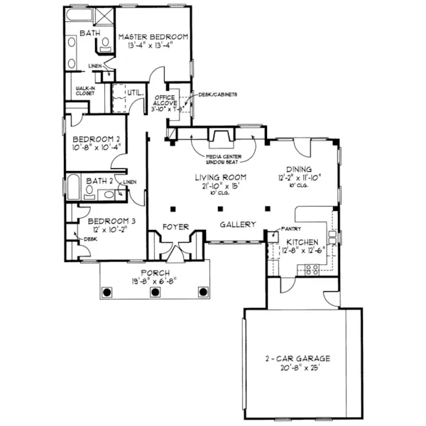 Country House Plan First Floor - Nora Bend Traditional Home 137D-0198 - Shop House Plans and More